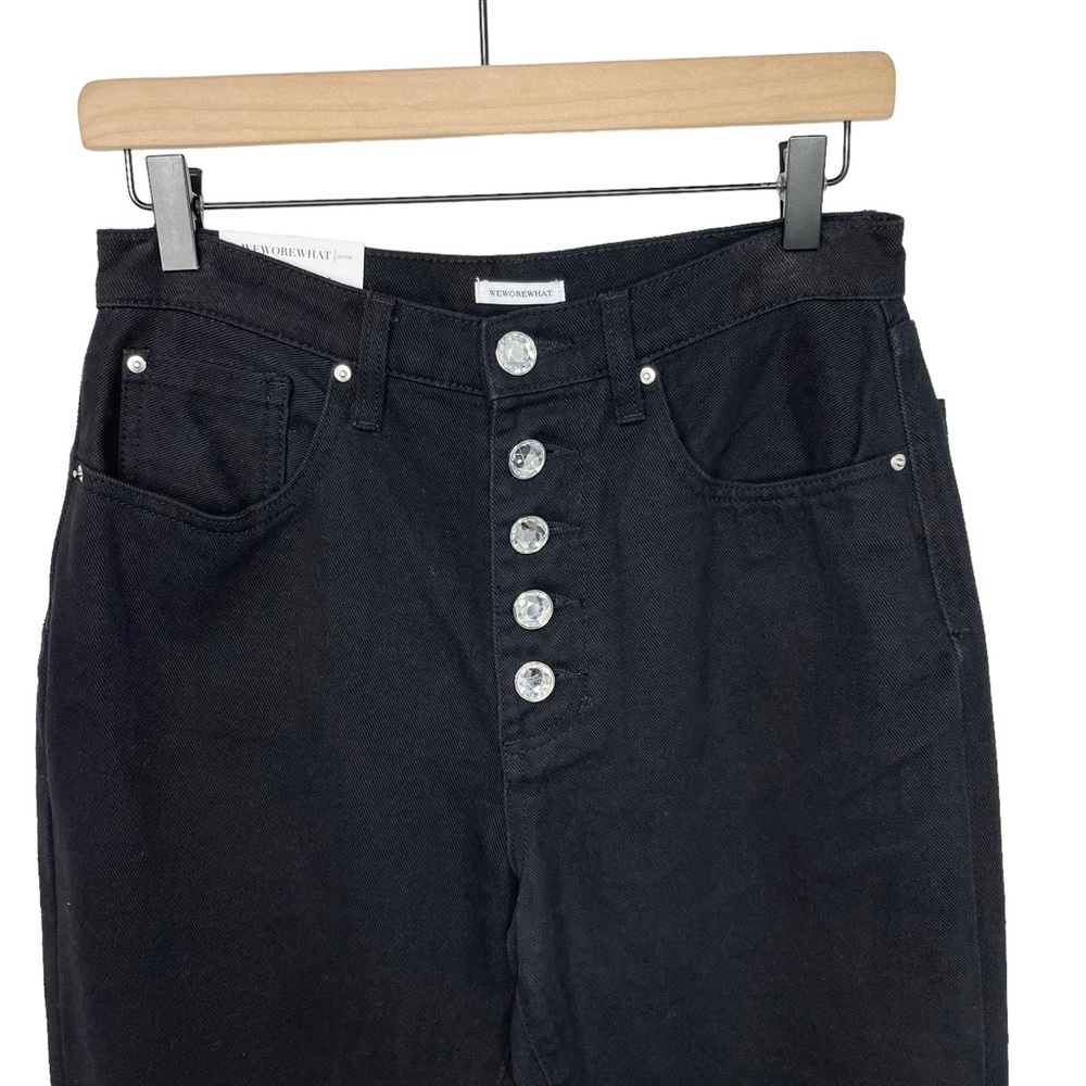 NWT WEWOREWHAT The Danielle Crystal High Rise Straight Leg Jean - Picture 5 of 12